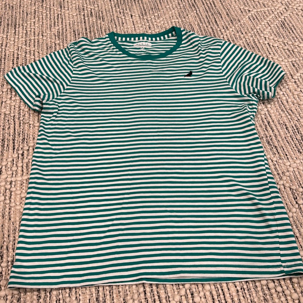 Men’s Staple T-Shirt, Medium, teal and white